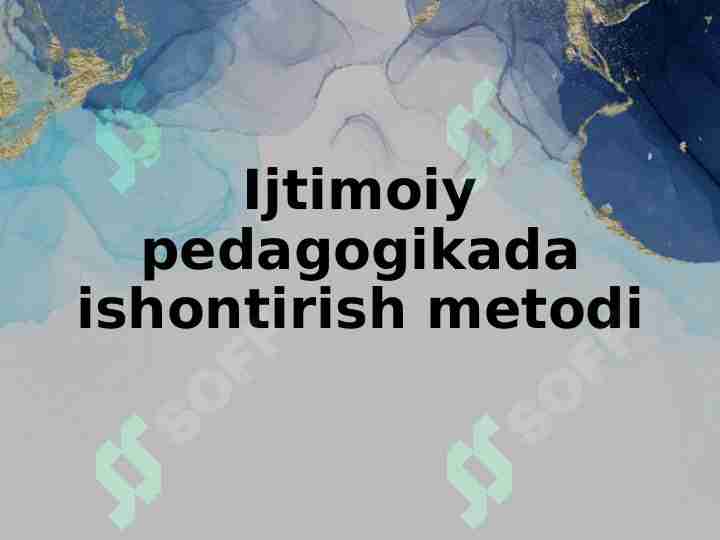 ijtimoiy pedagogikada ishontirish metodi
