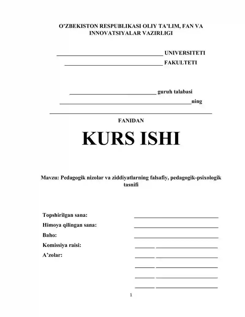 Pedagogik nizolar va ziddiyatlarning falsafiy, pedagogik-psixologik