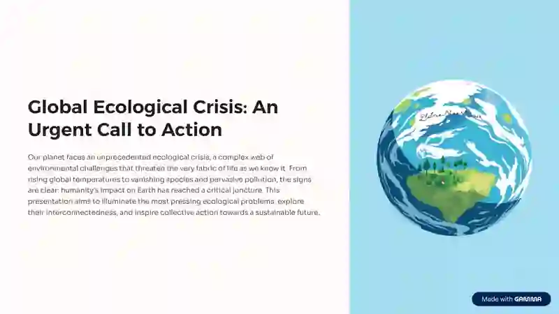 Global Ecological Crisis: An Urgent Call to Action