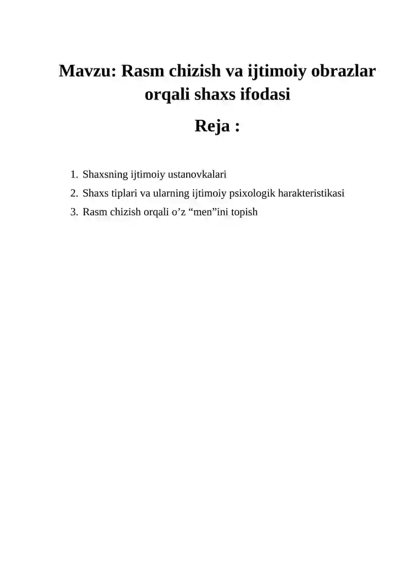 Topic Sentences Uchun Rasm Rasm chizish va ijtimoiy obrazlar orqali shaxs ifodasi