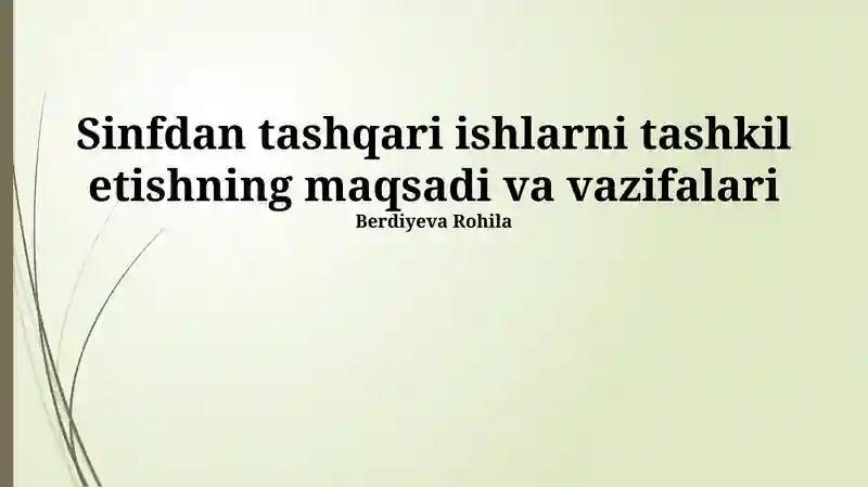 Qo'shimcha mashg'ulotlarni tashkil etish maqsadlari