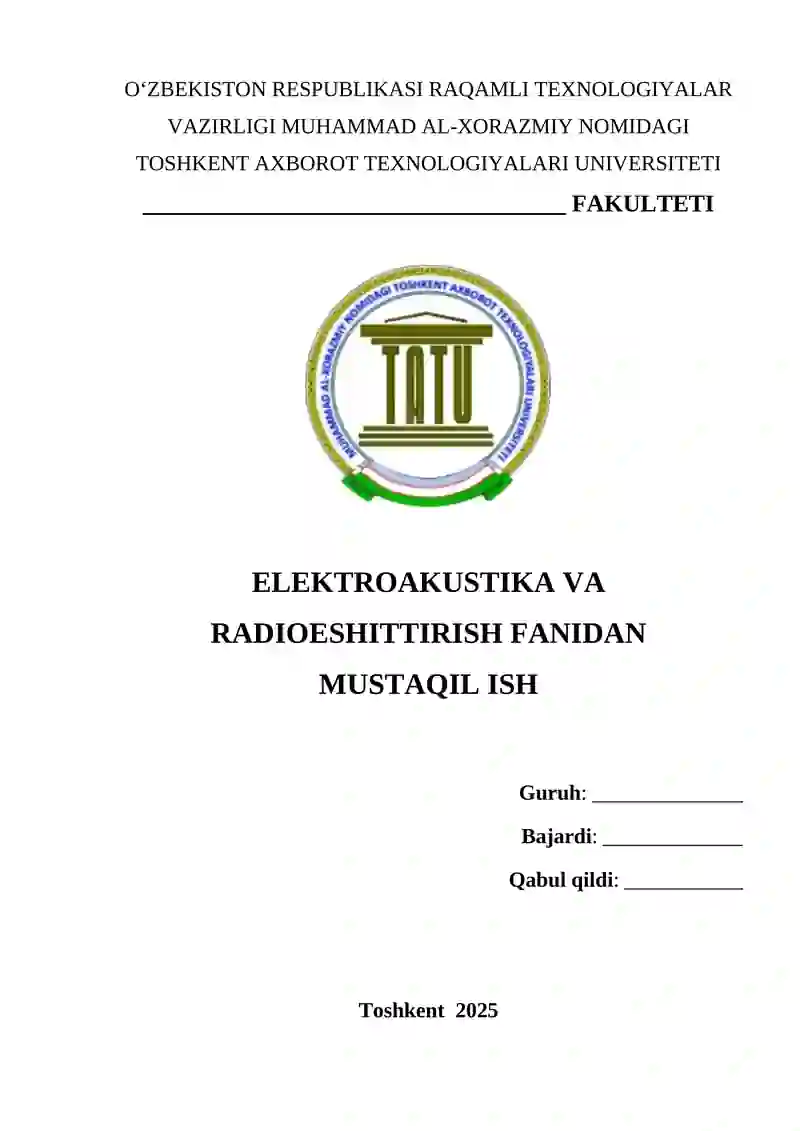 Mikrofonlar. Mikrofonlarning texnik tavsiflari va konstruktsiyalari