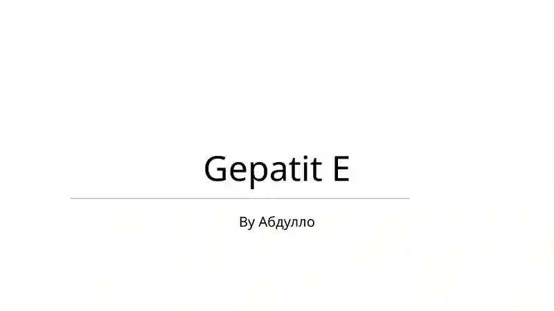 Gepatit E