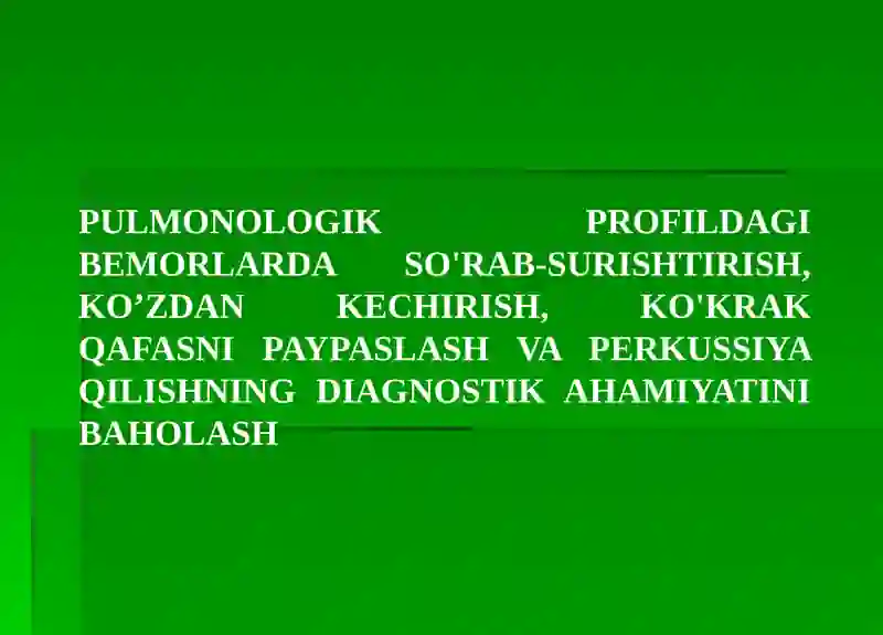 Nafas tizimi sorab surishtirish ikp