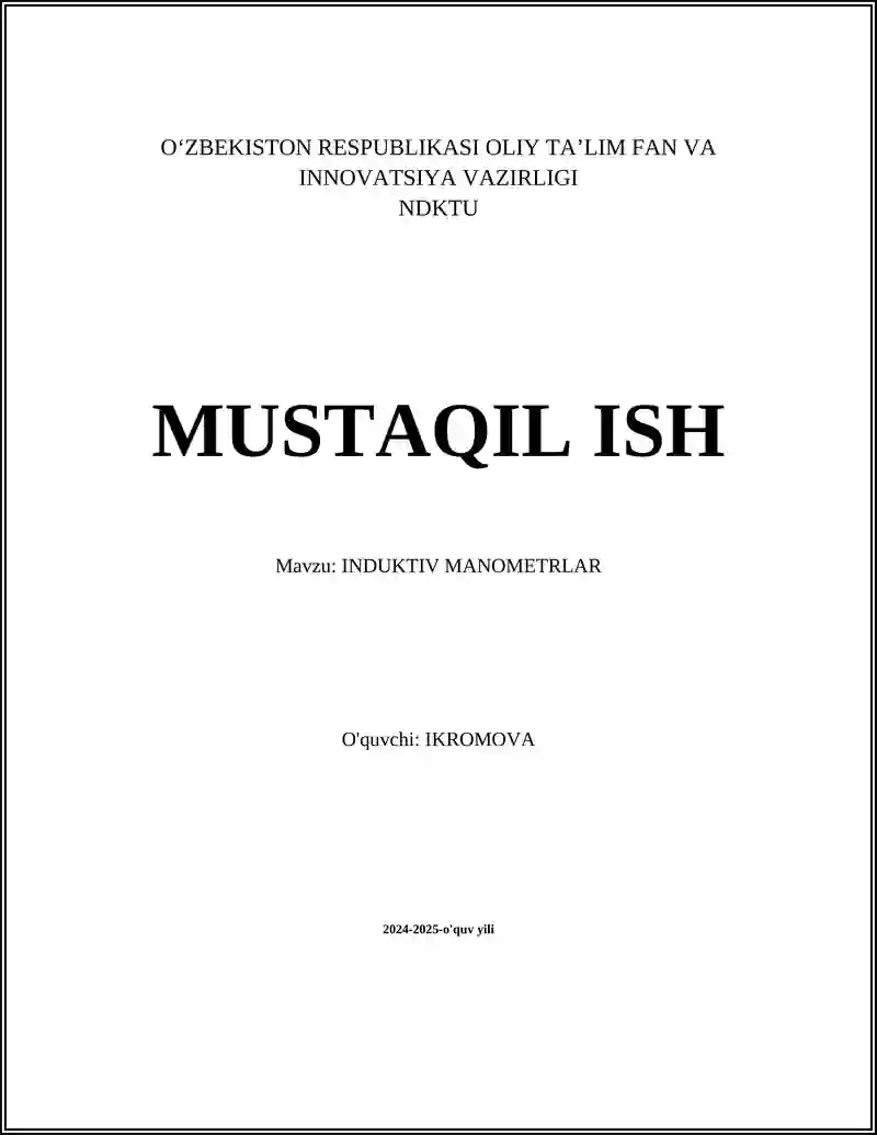 Induktiv manometrlar