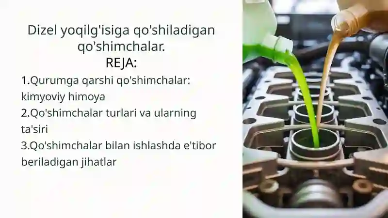 Dizel yoqilg'isiga qo'shiladigan qo'shimchalar