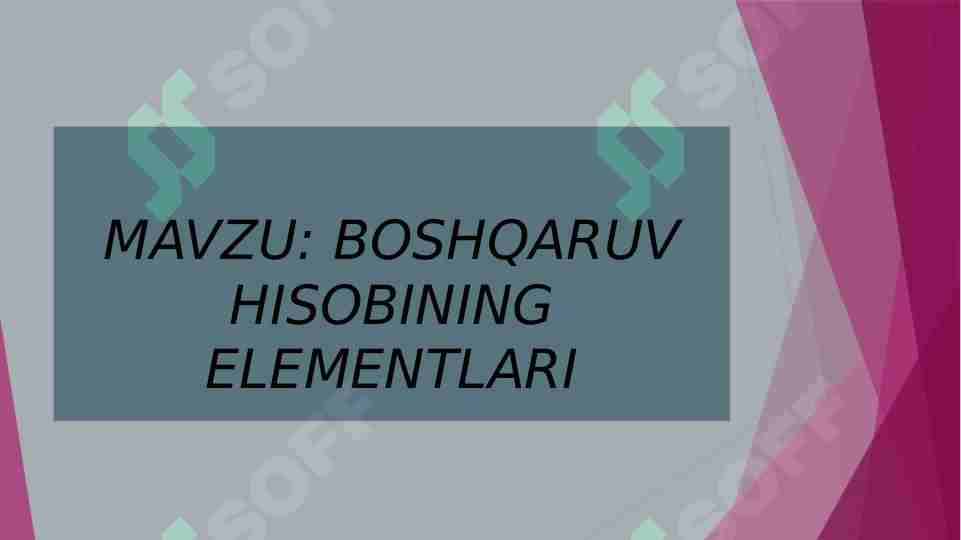boshqaruv hisobi