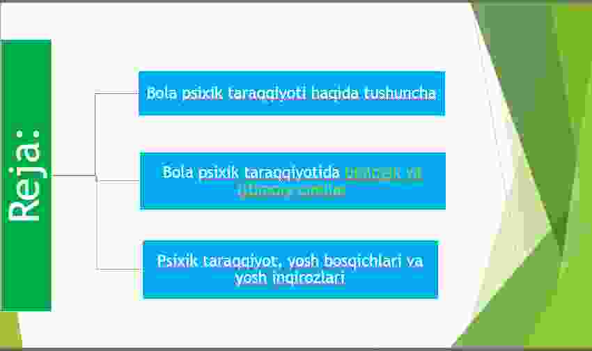 Psixik rivojlanishni asosiy qonuniyatlari