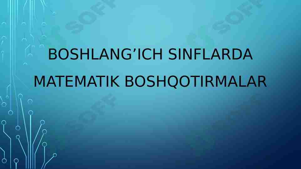 Boshlang’ich sinflarda matematik boshqotirmalar 2