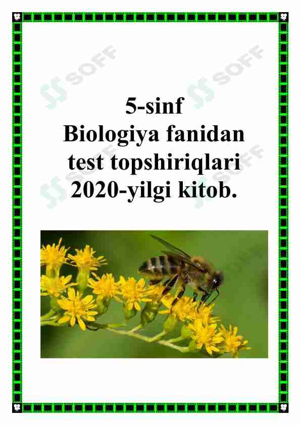 Biologiya fanidan mavzulashtirilgan testlar / 5-sinf