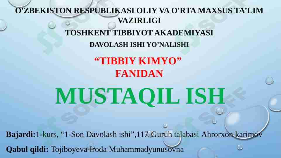 SIRT HODISALARI. ADSORBSIYA