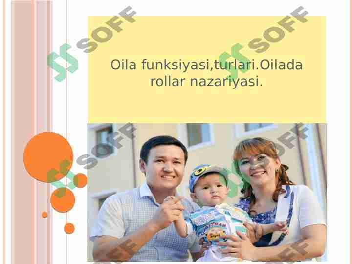 Oila funksiyasi,turlari.Oilada rollar nazariyasi.