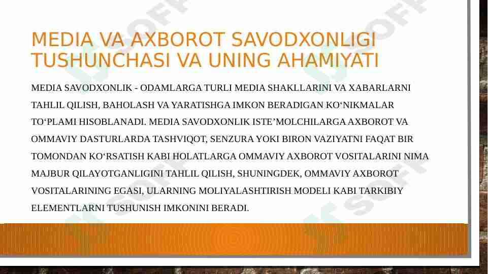 Media va axborot savodxonligi tushunchasi va uning ahamiyati