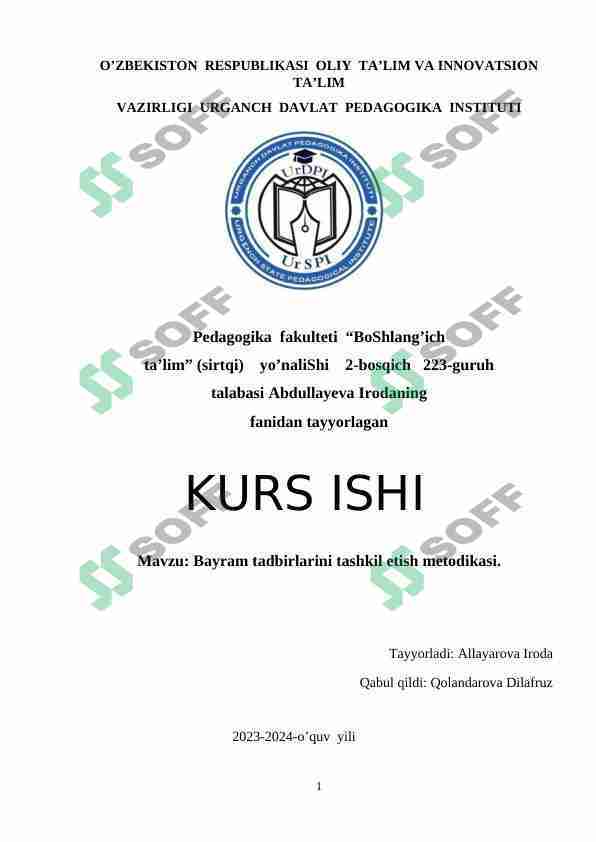 Bayram tadbirlarini tashkil etish metodikasi