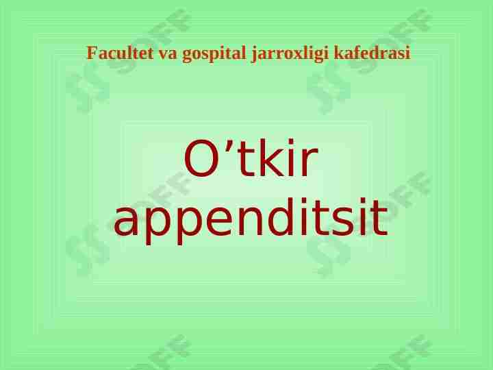 O’tkir appendetsit