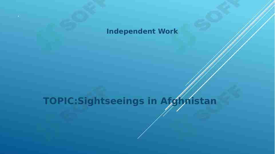 Sightseeings in Afghanistan