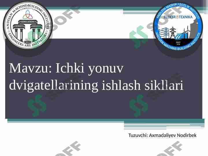 Ichki yonuv dvigatellarining ishlash sikllari