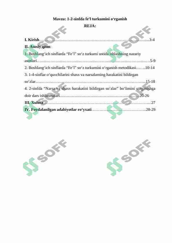 1-2-sinflarda fe'l so'z turkumi.