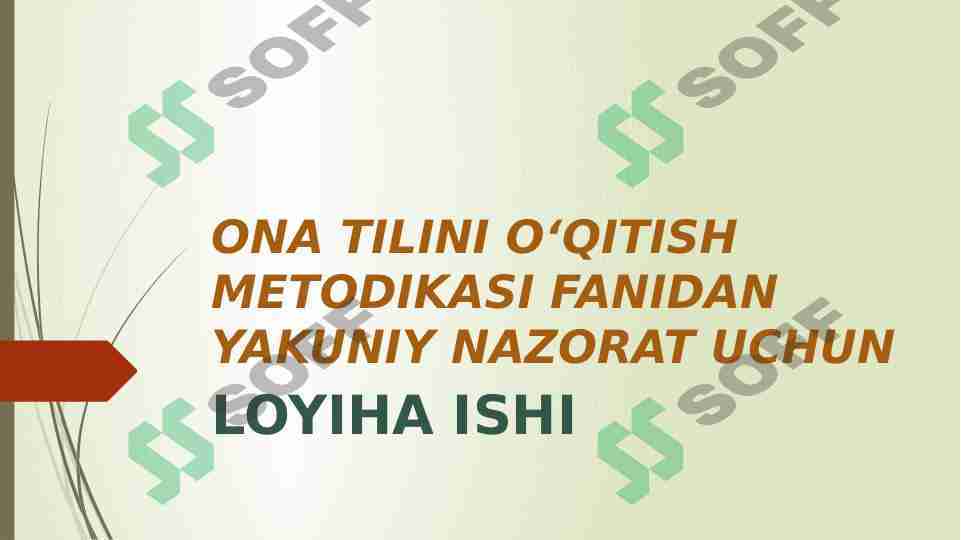 ona tili o'qitish metodikasi fanidan loyiha ishi