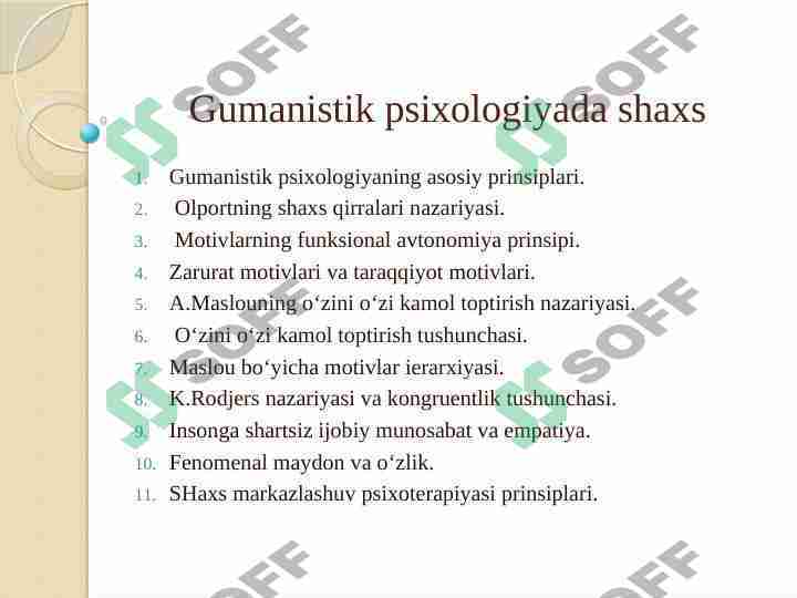 Gumanistik psixologiyada shaxs