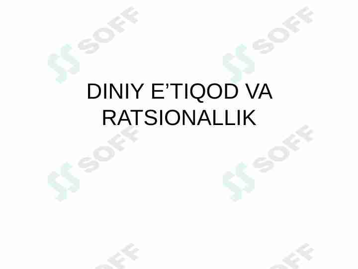 Diniy e’tiqod va ratsionallik