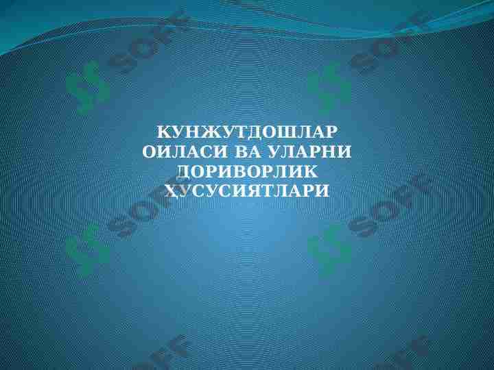Kunjutdoshlar oilasi va ularni dorivorlik xususiyatlari