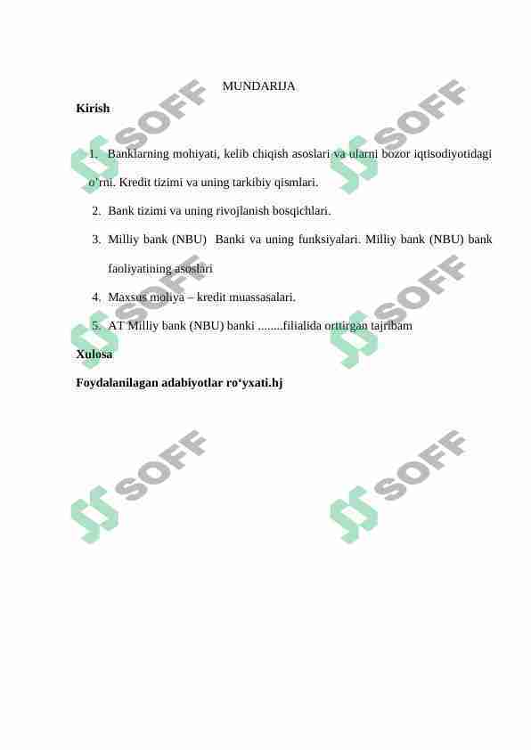 Milliy bank (NBU) amaliyot hisoboti