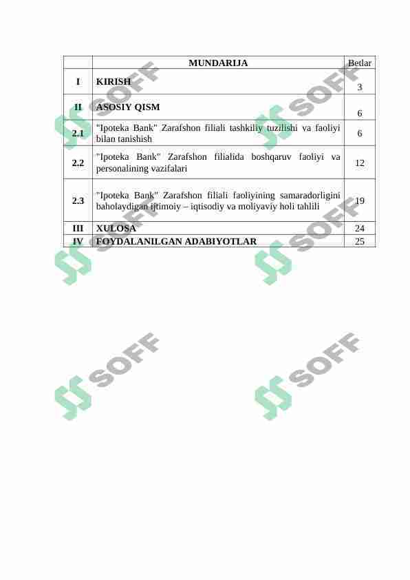 Zarafshon Ipoteka Bankida amaliyot hisoboti