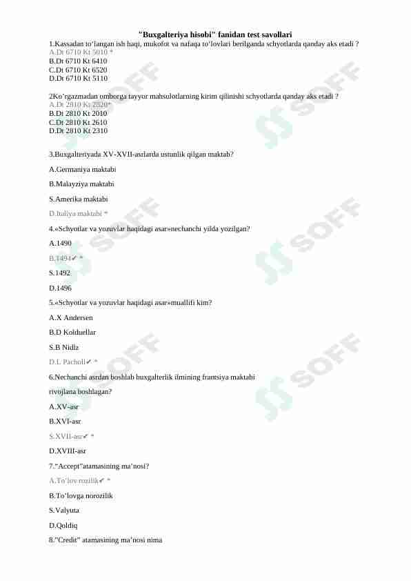 buxgalteriya test 300 ta baza