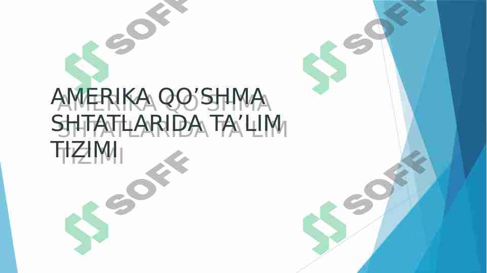 Amerika Qo'shma Shtatlarida ta'lim tizimi