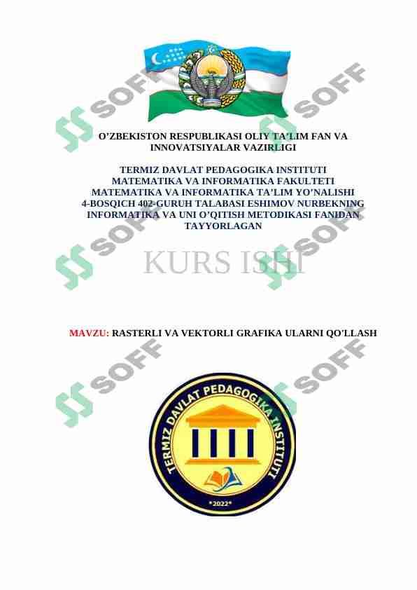 RASTERLI VA VEKTORLI GRAFIKA ULARNI QO'LLASH