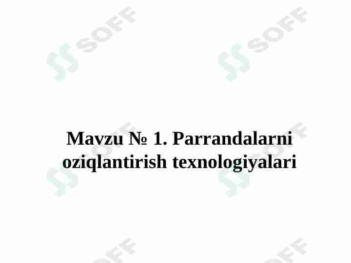 parrandalarni oziqlantirish texnoligiyasi