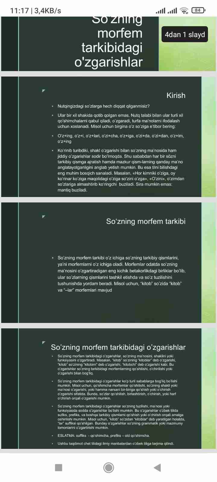 Soʻzning morfem tarkibidagi oʻzgarishlar