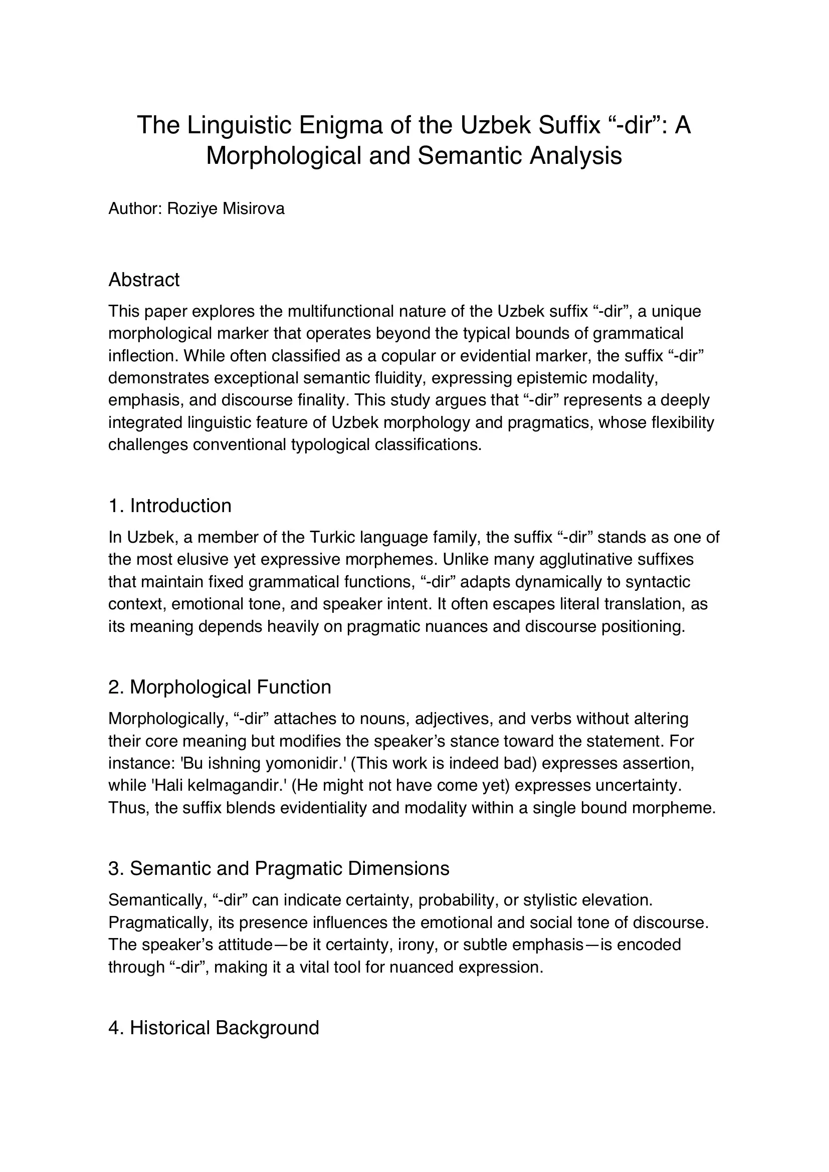 the linguistic enigma of "dir"