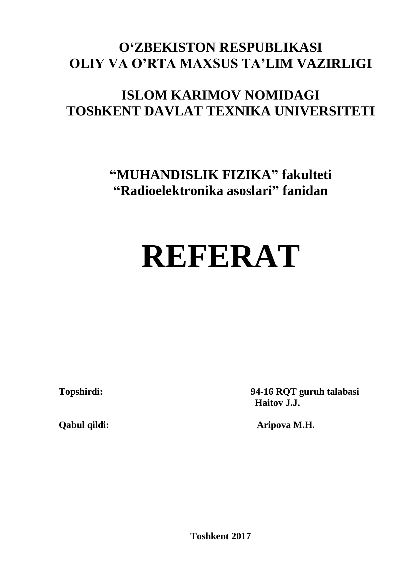 Antennalar va ularning turlari