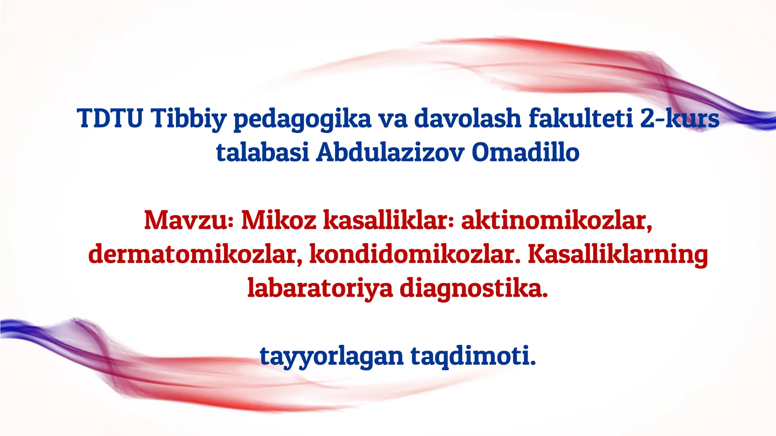 Mikoz kasalliklar: aktinomikozlar. Kasallik labaratoriya diagnostika.