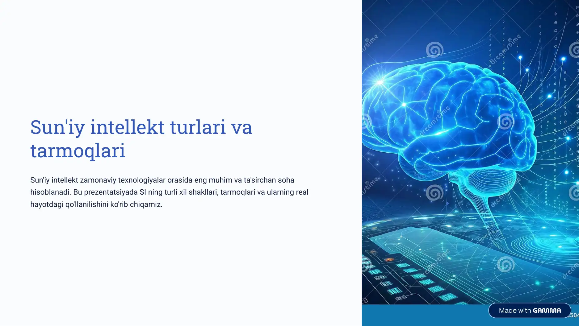 Sun iy Intellekt Turlari Tarmoqlari 