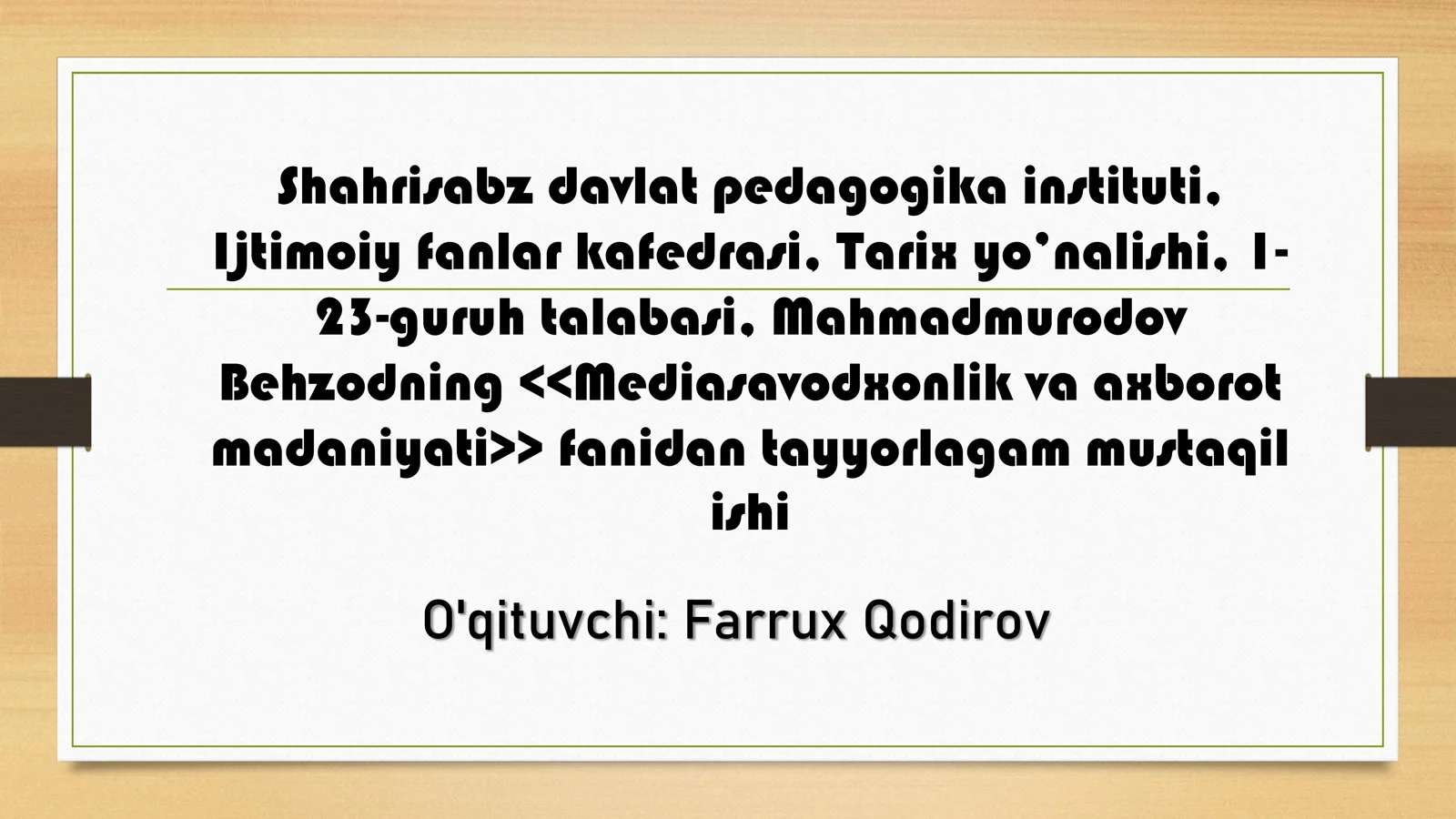 1. Media savodxonlikni rivojlantirish yo’llari. 2.Filmlar va <<Ommaviy madaniyat>>. 3.Televideniya-ko’ngilochar sanoat sifatida. 4.O’yinlar-ijtimoiy faoliyat sifatida. 5.Medialarning ijtimoiy mazmuni. 6.Media madaniyat va innovatsion pedagogik texnologiyalar.