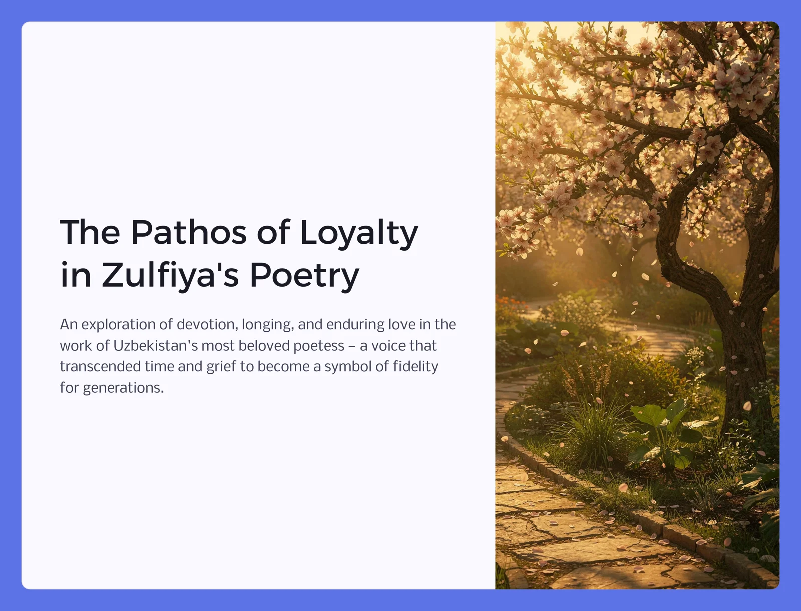 Mavzu "Tabassum"/Zulfiya Isroilova she'riyatida