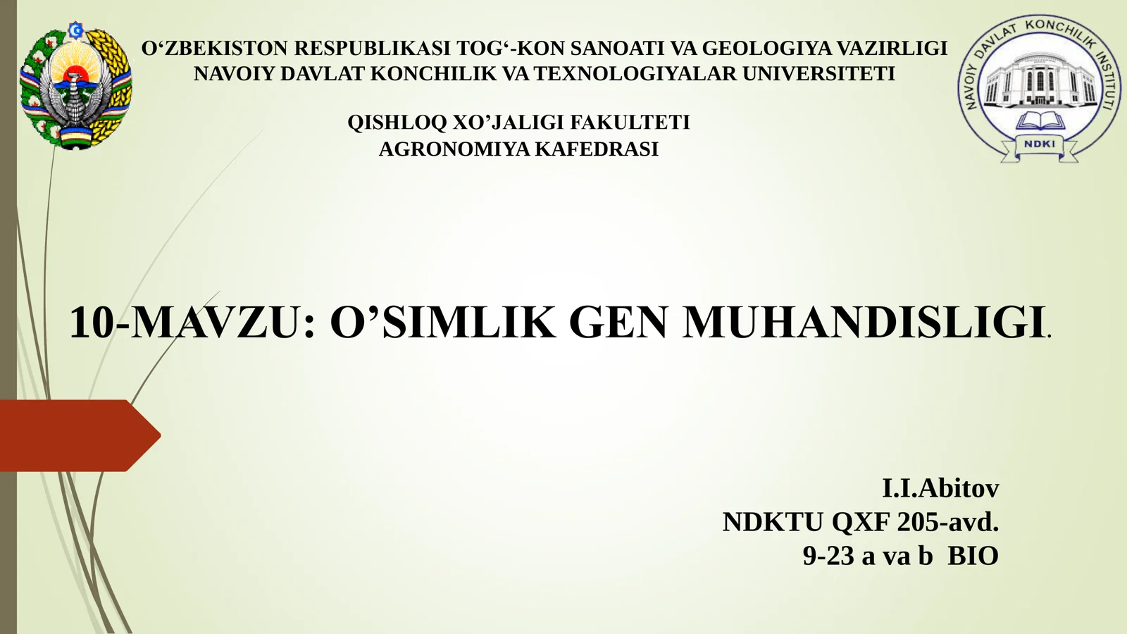 O’SIMLIK GEN MUHANDISLIGI