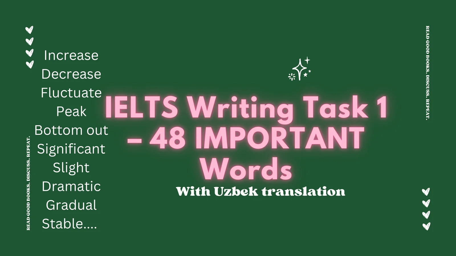 48- most Important words in IELTS writing task 1 with Uzbek translation