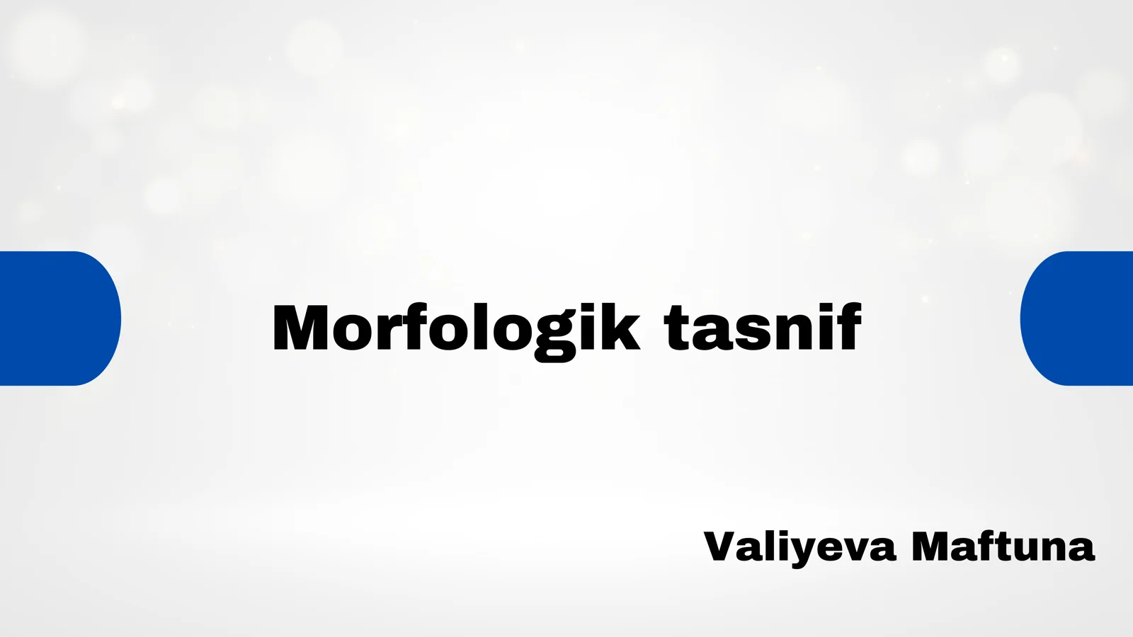 Morfologik tasnif