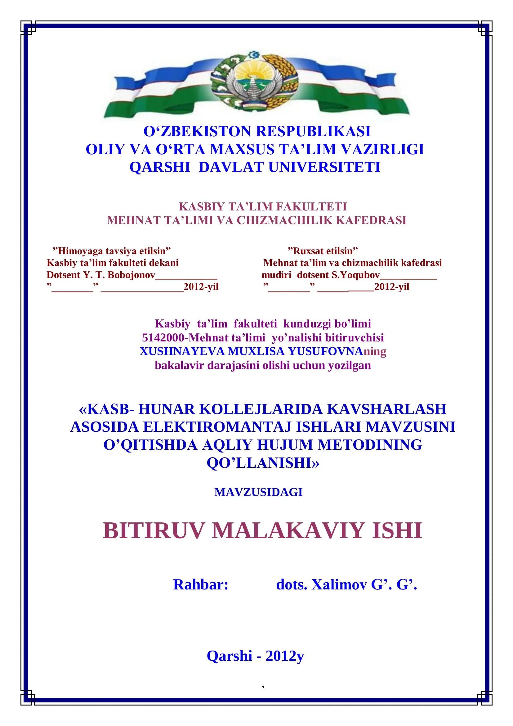 KASB- HUNAR KOLLEJLARIDA KAVSHARLASH