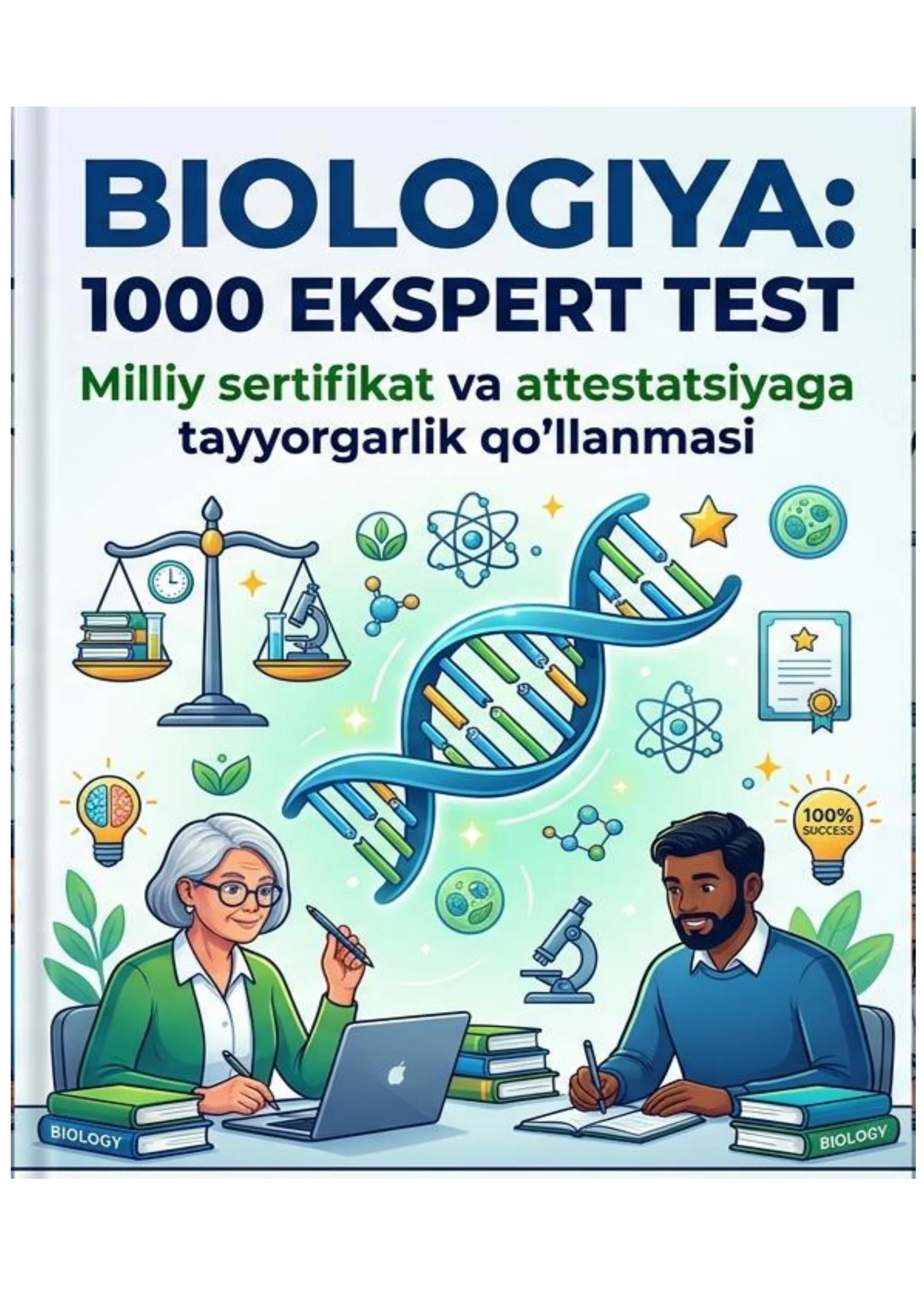 BIOLOGIYA: 1000 EKSPERT TEST 2026 (Milliy sertifikat va attestatsiyaga tayyorgarlik qo'llanmasi)