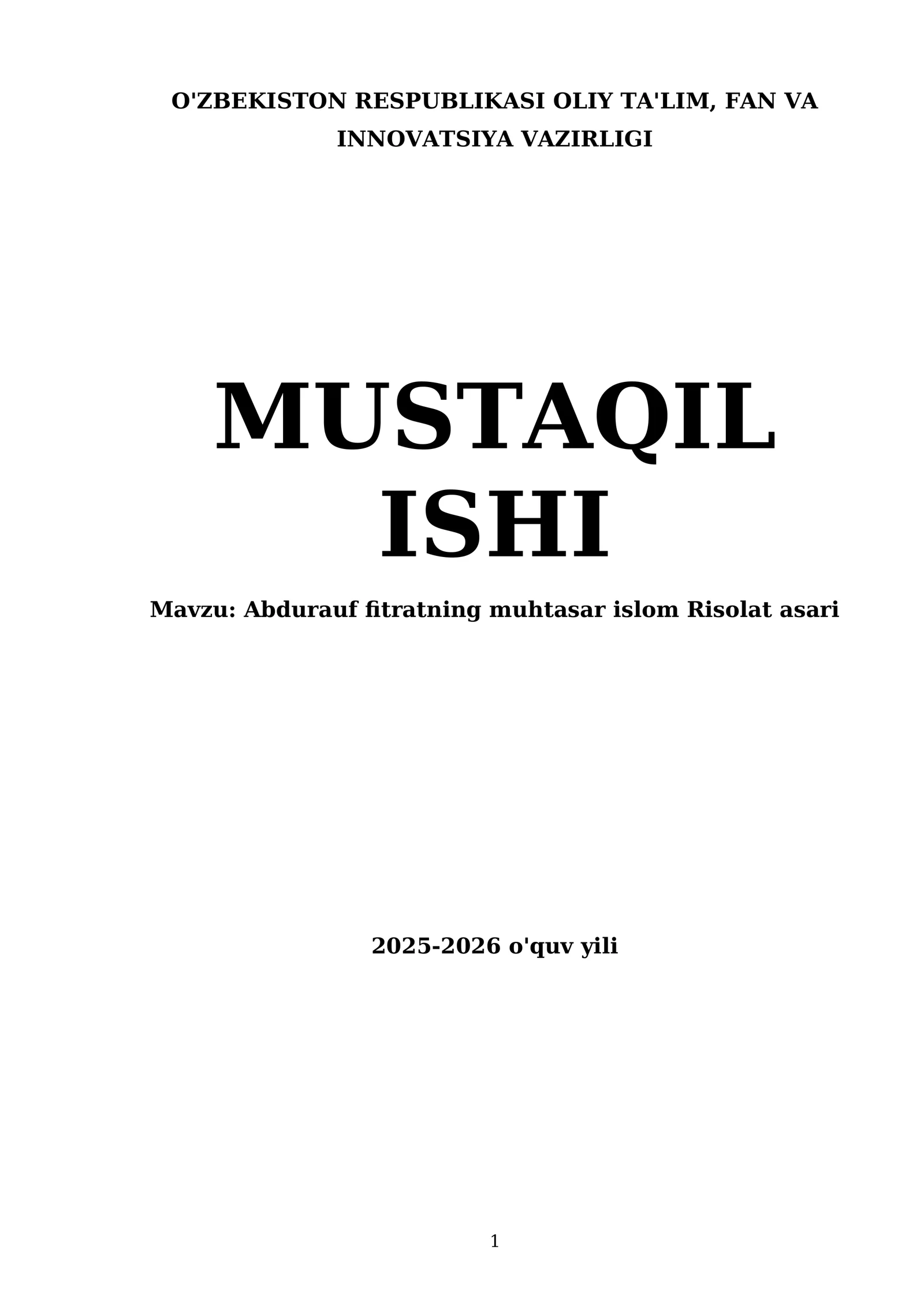 Abdurauf fitratning muhtasar islom Risolat asari