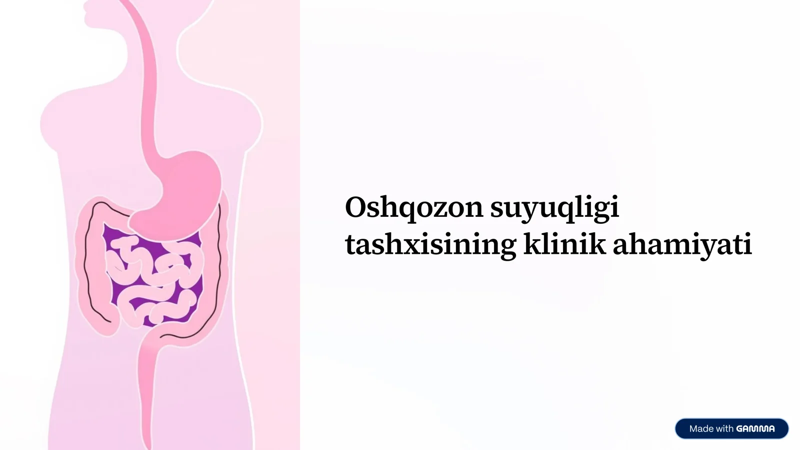 Oshqozon suyuqligi tashxisining klinik ahamiyati
