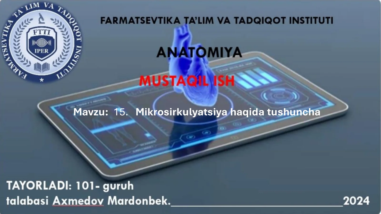 15. Mikrosirkulyatsiya haqida tushuncha