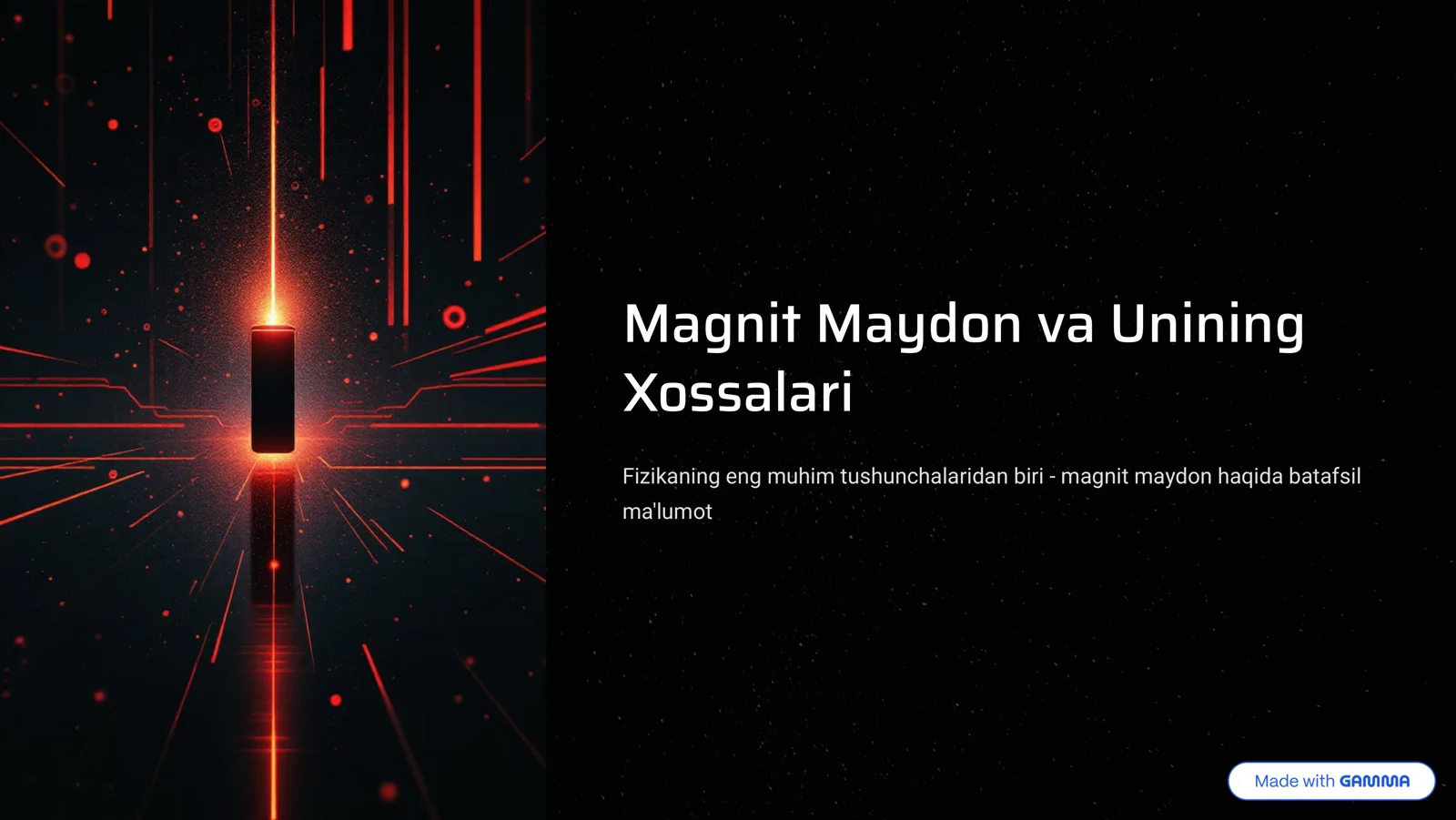 Magnit Maydon va Unining Xossalari