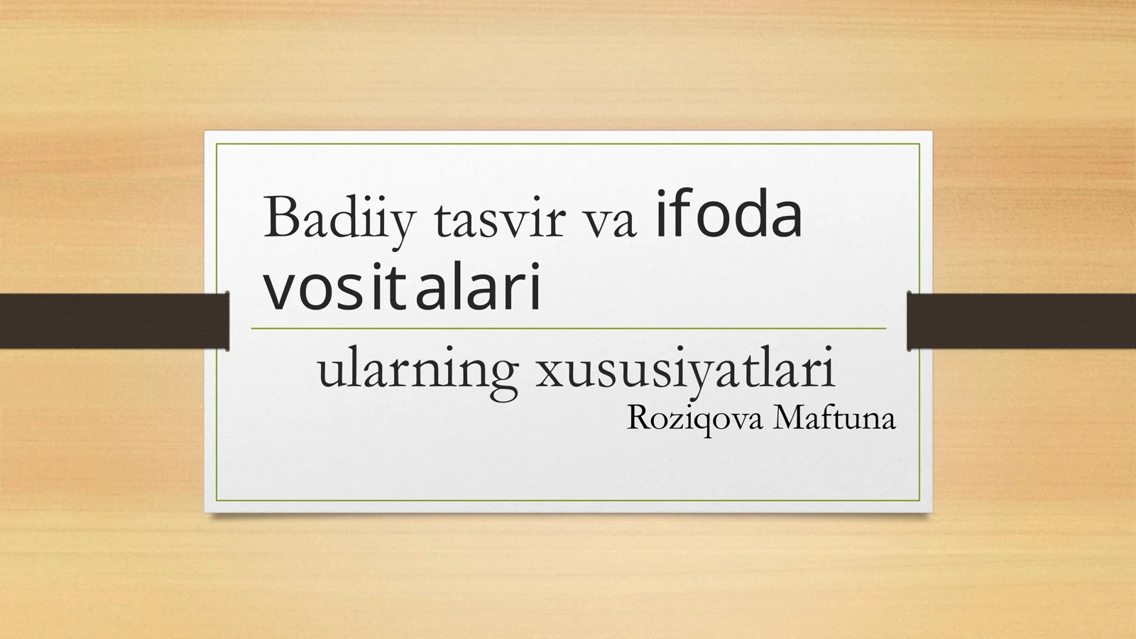 Badiiy tasvir va ifoda vositalari