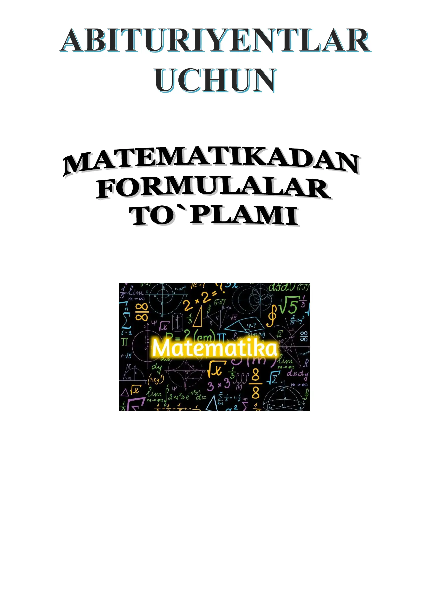 Matematika formulalar to'plami kitobcha